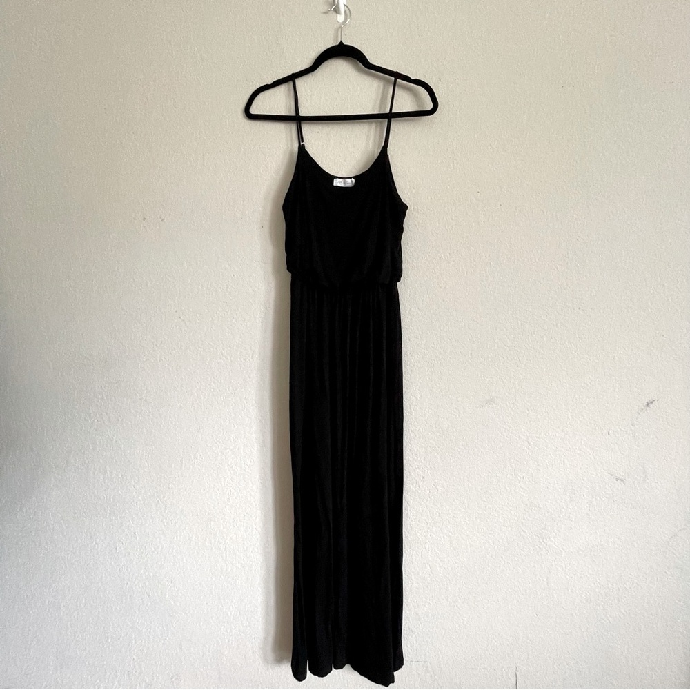 All in Favor womans Black Maxi Dress size M casual summer staple floor length